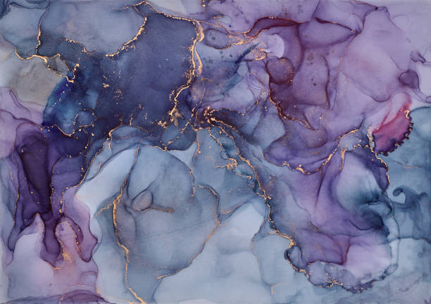 istock Natural  luxury abstract fluid art painting in liquid ink technique. Tender and dreamy  wallpaper. Mixture of colors creating transparent waves and golden swirls. For posters, other printed materials 2194392961