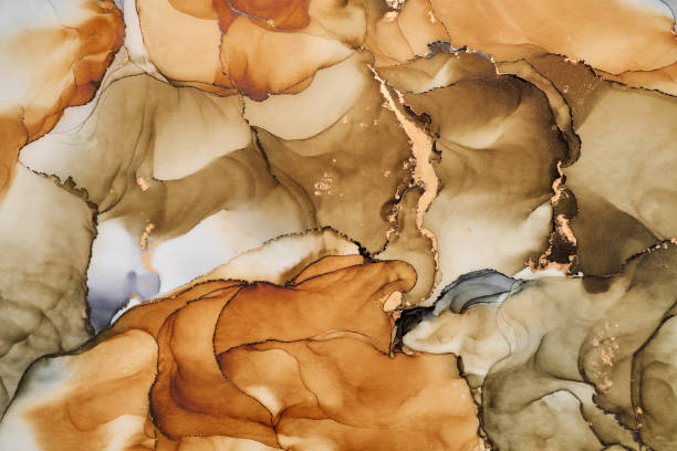 istock Natural  luxury abstract fluid art painting in liquid ink technique. Tender and dreamy  wallpaper. Mixture of colors creating transparent waves and golden swirls. For posters, other printed materials 2194393113