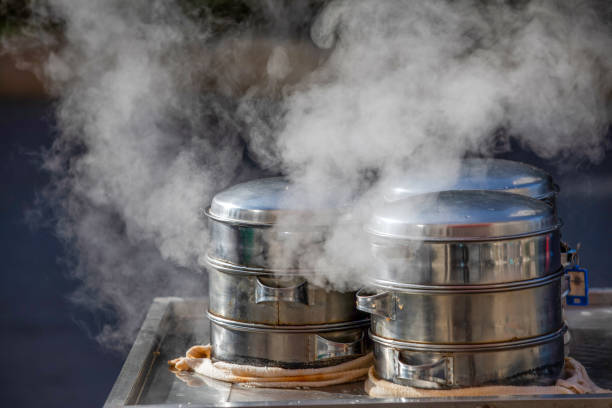 istock Steaming steamed buns at the breakfast shop 2194394850