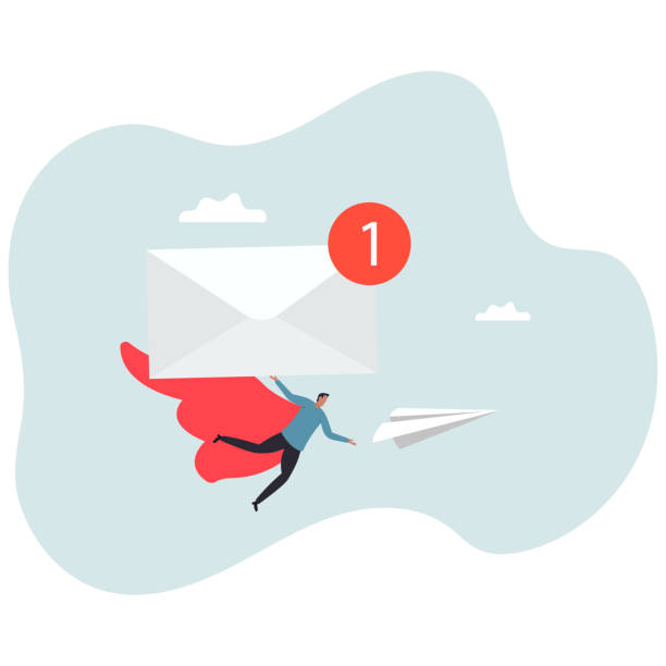 istock Sending email to communicate with client or customer, subscription newsletter automation, online advertising or mailing list service .business concept.flat character. 2194400490