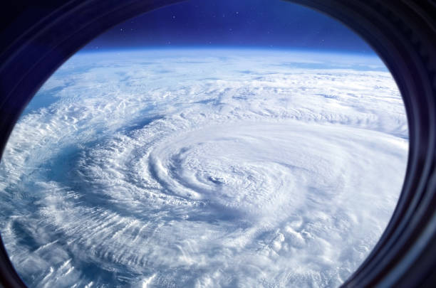 istock Planet Earth in the space. Hurricane on Earth. 2194400594