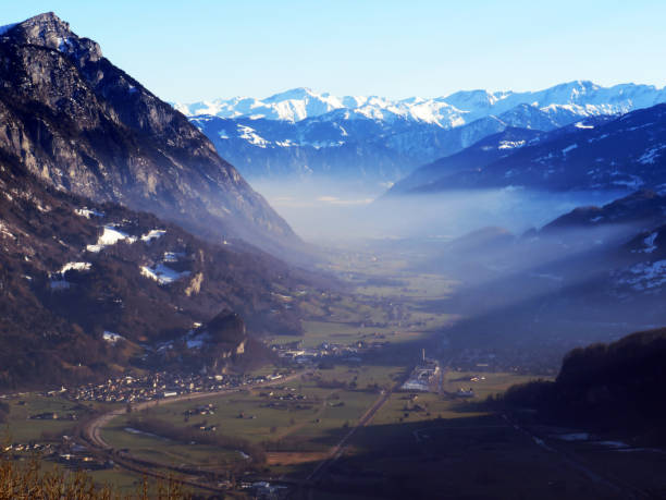 istock Winter atmosphere in spacious subalpine valley Seeztal along the Seez River between Lake Walensee and the Rheintal Valley, Walenstadtberg - Canton of St. Gallen, Switzerland (Schweiz) 2194402867