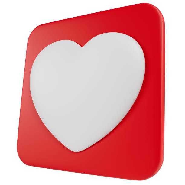 Stylized social media icon with a heart. Isolated on white background