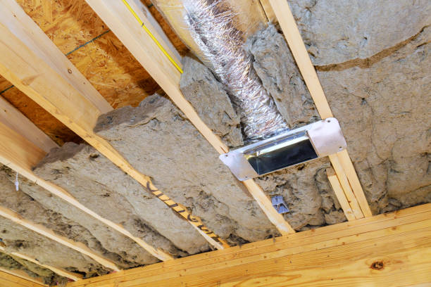 istock Insulation installation in a new building with a ventilation duct visible on the ceiling 2194404300