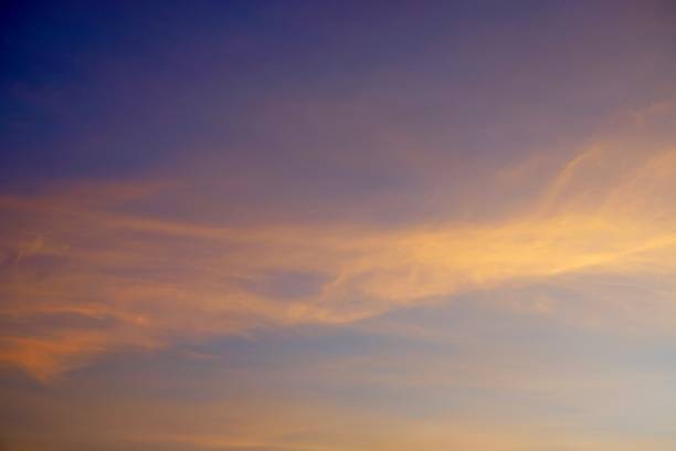 Bright Sunset SkyA beautiful sunset image that combines warm oranges and soft purples with a cloudy sky. The gradient creates a calm and dreamy atmosphere.u