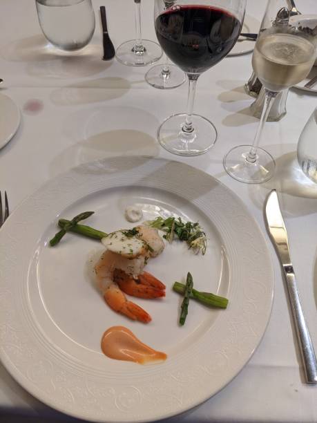 istock Fancy shrimp appetizer with red and white champagne wine 2194409793