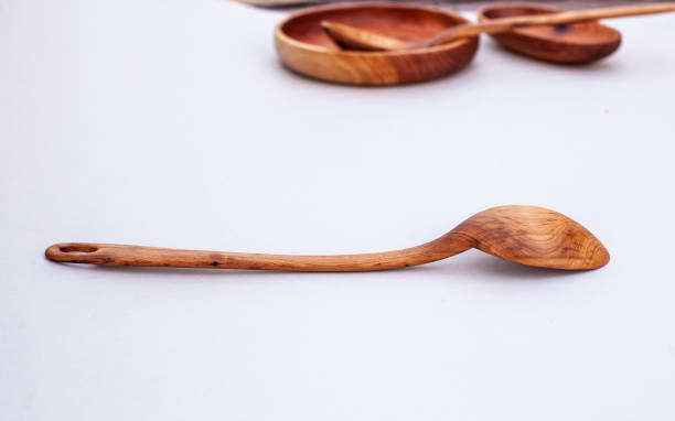 istock Wooden kitchen utensils stacked view close up 2194412443