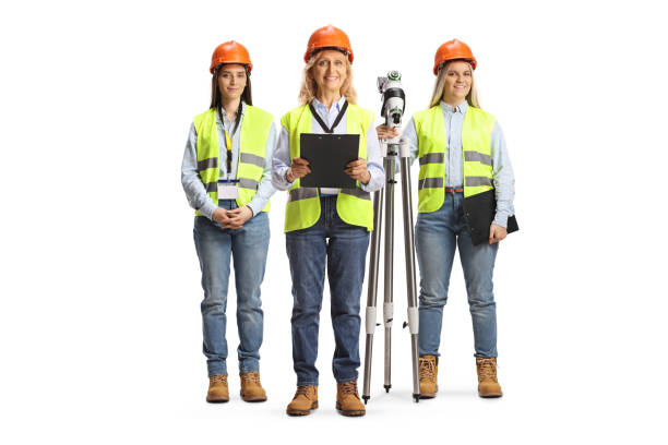 istock Group of female engineers with a surveying instrument 2194417087