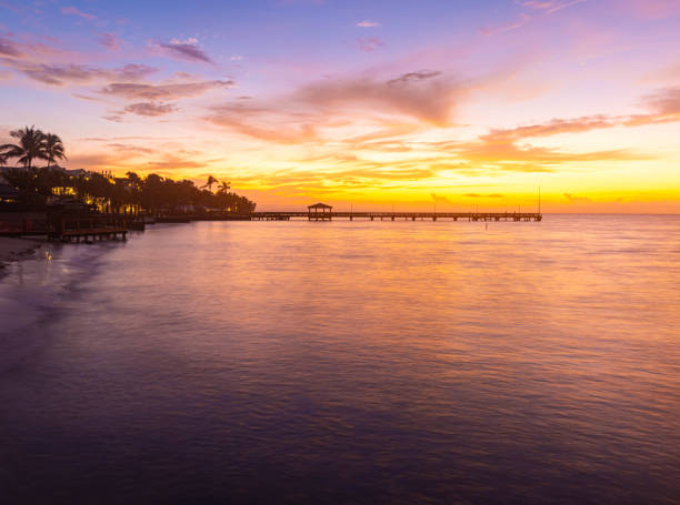 istock Sunrise on Higgs Pier From Hidden Beach 2194423126