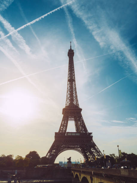 istock Iconic Eiffel Tower Silhouette With Golden Sunrise Over Paris 2194425289
