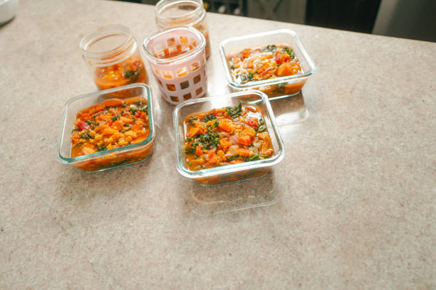 istock Food Storage Containers Filled with Soup - Meal Prep - High Angle 2194426523