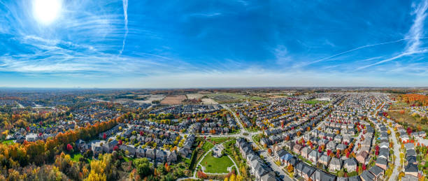 Aerial view Laurentian Park and Jefferson Community, Richmond Hill, Canada