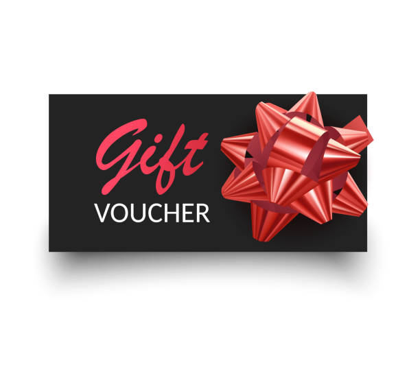 istock Gift vouchers with ribbons. Elegant template for a festive gift card, coupon and certificate. Discount Coupon Template 2194433564