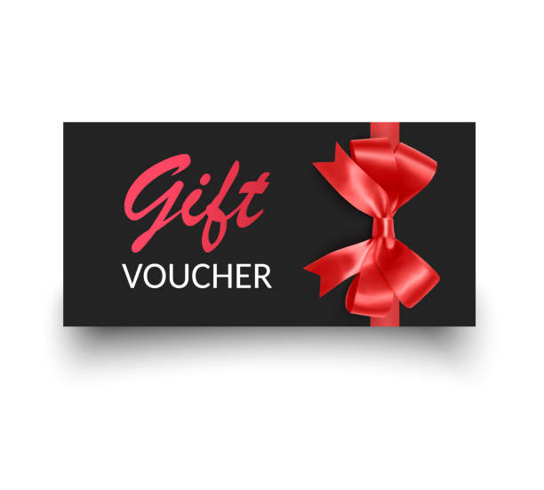 istock Gift vouchers with ribbons. Elegant template for a festive gift card, coupon and certificate. Discount Coupon Template 2194433572