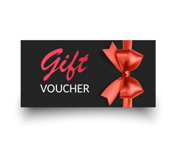 istock Gift vouchers with ribbons. Elegant template for a festive gift card, coupon and certificate. Discount Coupon Template 2194433581