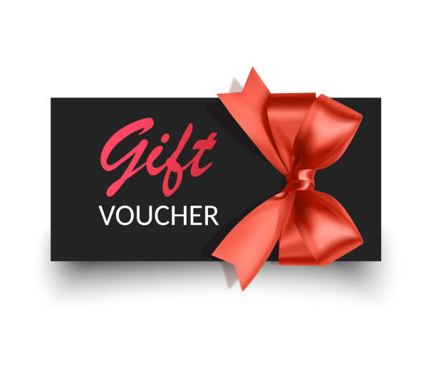 istock Gift vouchers with ribbons. Elegant template for a festive gift card, coupon and certificate. Discount Coupon Template 2194433590