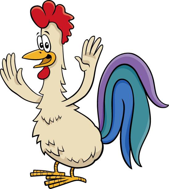 istock happy cartoon rooster farm animal character 2194436800