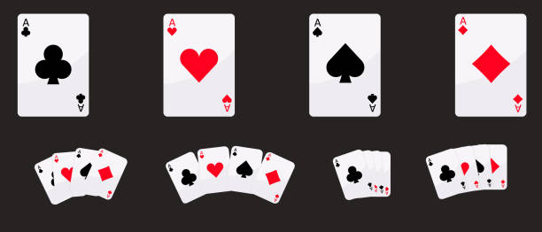 istock Playing card suits: clubs, spades, diamonds, hearts. Poker game. Vector illustration. 2194437783