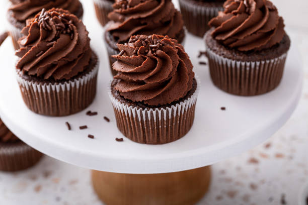 istock Chocolate cupcakes with chocolate ganache frosting and chocolate sprinkles 2194445701