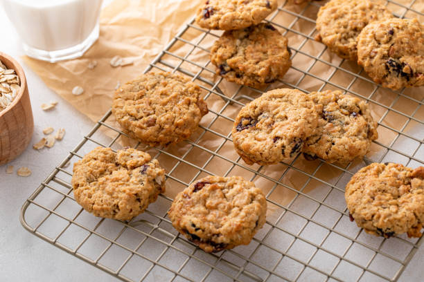 istock Breakfast cookies with oats, nuts and dried cranberry 2194445727