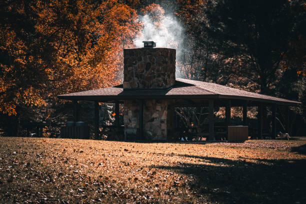 istock Smoke from the pavilion chimney 2194445936