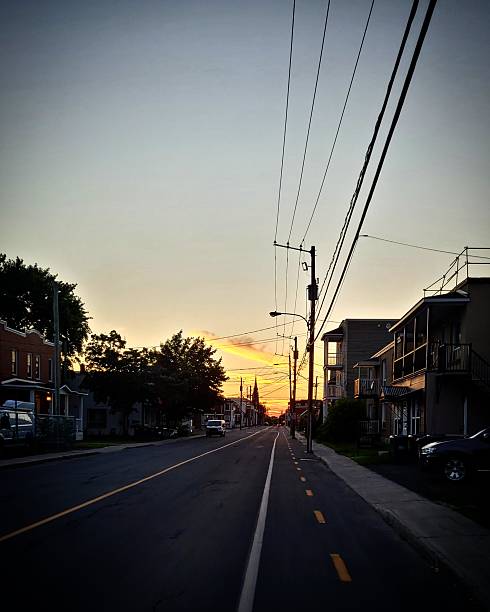 Sunset on Brock Street in Drummondville