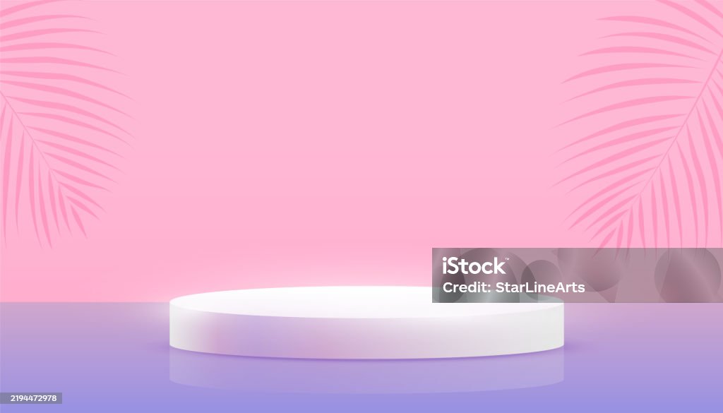 Display Platform Object 3d Pedestal Platform Background For Object Display With Leaves Design ...