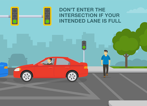 Intersection Safety Example Safe Driving Tips And Traffic Regulation Rules Dont Enter The ...