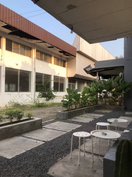 istock The atmosphere in front of the cafe is empty and damaged. 2194480468