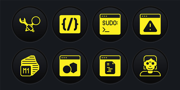 Set Processor Browser With Exclamation Mark Software Code Terminal ...