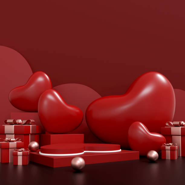 istock Valentine's Day Red Heart Gift Scene for Celebrations 2194491207