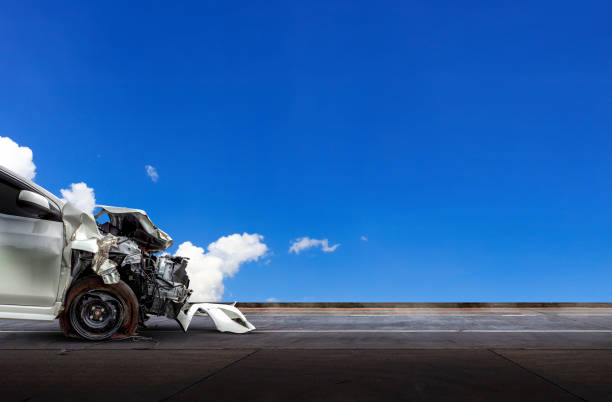 istock Car accident scene from traffic light violation 2194491374