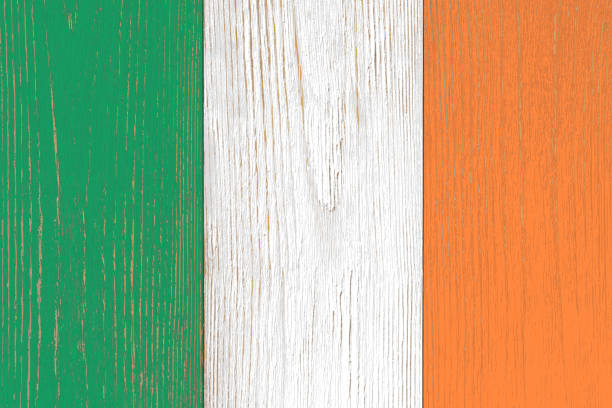 ireland flag painted over wooden wall