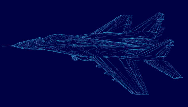 istock Blue jet is flying in the sky. The jet is very large and has a very long tail 2194503083