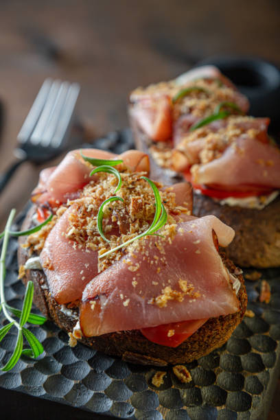 istock Bruschetta with Cream Cheese and Prosciutto 2194510329