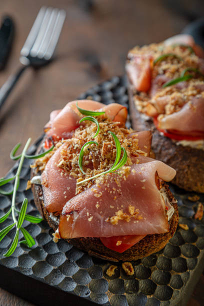 istock Bruschetta with Cream Cheese and Prosciutto 2194510386