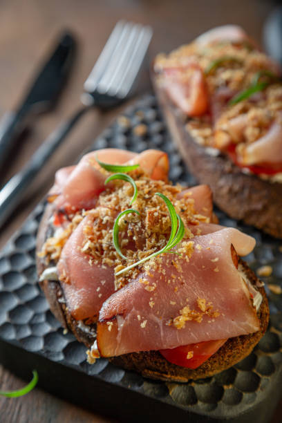 istock Bruschetta with Cream Cheese and Prosciutto 2194510478
