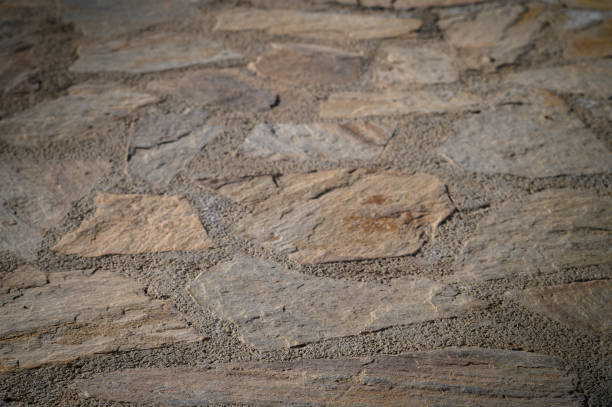 istock Texture of a rustic stone pathway during sunset in a serene outdoor setting 2194512154