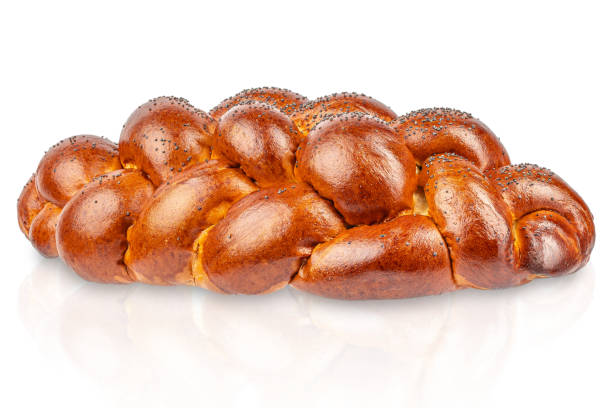challah bread for shabbat isolated on white background
