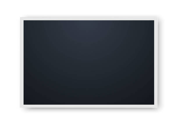 A blank black photo frame with a border on a transparent background, ideal for displaying images or text. Ideal for design projects, presentations and creative displays.