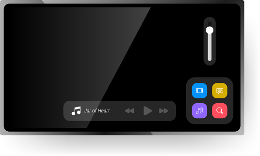 Minimalist Head Unit Dashboard Display For Entertainment And Navigation ...