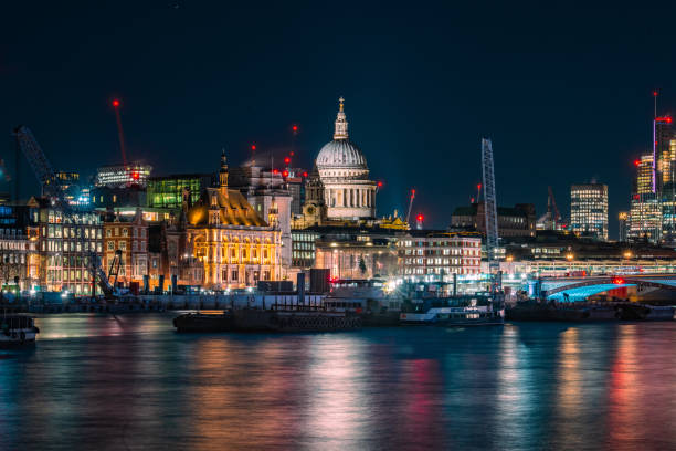 istock Illuminated london skyline featuring st. Paul's cathedral at night 2194515773