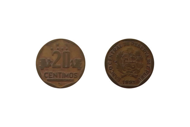 istock 20 Centimos 1993 With braille. Coin of Peru 2194515905