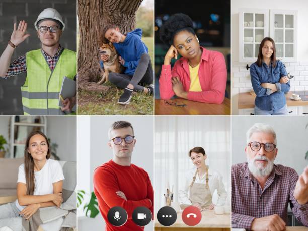 istock Video call online video conference, teamwork on group idea exchange, brainstorming, negotiation 2194516257