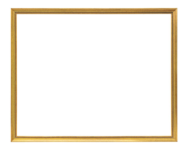 istock Golden ornate glossy vintage picture frame on white 2194518178