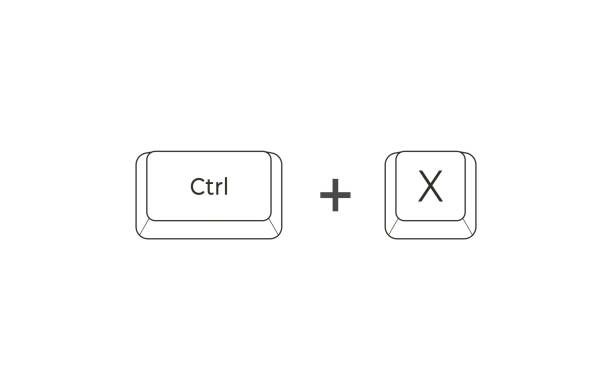 Crtl + X keyboard shortcuts in flat style Crtl + X keyboard shortcuts in flat style. Illustration of keyboard elements. console commands stock illustrations