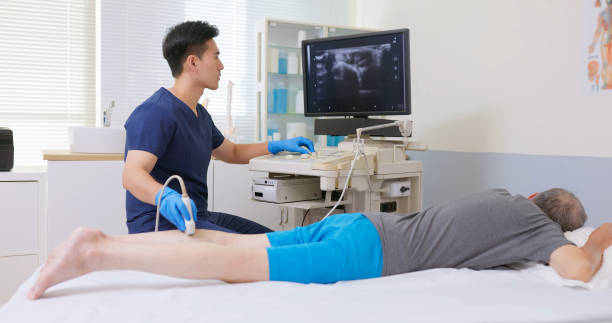 istock asia Doctor Perform calf Ultrasound 2194521633