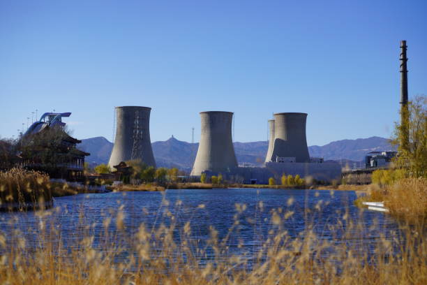 Abandoned steel mill in winter