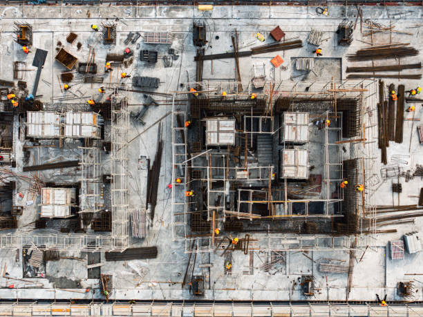 istock Drone Point View of Workers Working on Construction Site / Hangzhou, China 2194536930