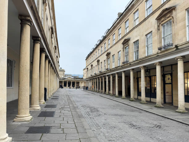 istock Columns on a paved street in a city centre 2194537914